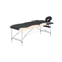 ok table de massage pliable 2 zones inox noir et beige helloshop26 02_0001806