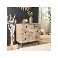 andro - commode beige scandi 4 tiroirs pieds noirs sapin