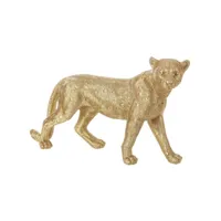 statue olympe léopard marchant doré h28