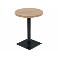 table haute mange debout bar bistrot mdf et acier rond 60 cm chêne beige helloshop26 0902109