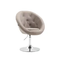 fauteuil oeuf capitonné design en tissu rembourré taupe chaise bureau réglable fal10056