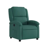 fauteuil inclinable, fauteuil de relaxation, chaise de salon vert foncé tissu fvbb21796 meuble pro