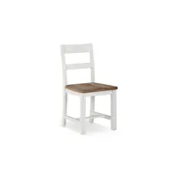 lot de 2 chaises bois blanc 47.5x50x92.5cm - décoration d'autrefois