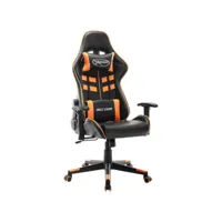 chaise de bureau fauteuil de bureau  chaise gamer noir et orange cuir artificiel meuble pro frco23422