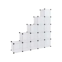 cubes de rangement 15 pcs avec portes transparent pp