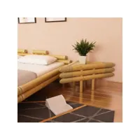 lot de 2 table de chevet, table d'appoint, table de nuit pour salon chambre 60 x 60 x 40cm bambou naturel mcsw935959