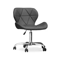 chaise de bureau à roulettes - chaise de bureau pivotante - tapissée en simili cuir - wito gris