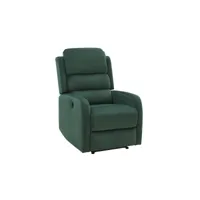 fauteuil de relaxation éléctrique en velour pegaz - vert - h 102 x l 64 x p 53 cm