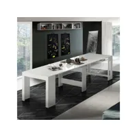 table à manger blanc brillant extensible 90-300x51cm console design pratika white ahd amazing home design