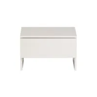 table de chevet - bianca - blanc - l 44 x p 33 x h 28 cm