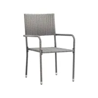 lot de 2 chaises  chaises de salle à manger chaise de jardin  résine tressée gris meuble pro frco19000