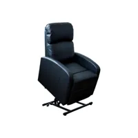 fauteuil inclinable astan hogar relax noir cuir synthétoqie