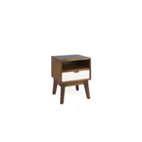 table de chevet 1 tiroir bois bronze marron 45x40x55cm - bois-bronze - décoration d'autrefois