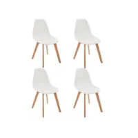 lot de 4 chaises enfant scandinave 58cm blanc