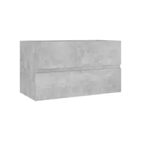 armoire d'évier - meuble sous lavabo - meuble sous vasque gris béton 80x38,5x45 cm aggloméré jax17787 meuble pro