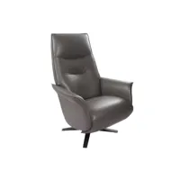 fauteuil de relaxation manuel design - saturne - cuir anthracite