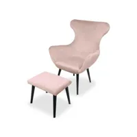 fauteuil geo velours rose