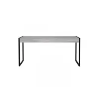 table de repas rectangulaire 2 tiroirs bois-métal - noldeg - l 166 x l 90 x h 76 cm