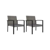 lot de 2 chaises  chaises de salle à manger chaise de jardin  résine tressée gris meuble pro frco46279