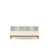 blanco - meuble tv design scandinave wide - couleur - blanc 123223008012