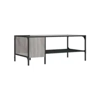 table de salon avec support sonoma gris 100x51x40 cm