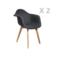 2 fauteuils style scandinaves en grosse maille - gris foncé