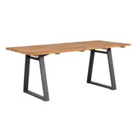 table à manger à l'extérieur - teck/aluminium - naturel/noir - 75x185x90 - exotan - sydney
