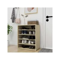 armoire à chaussures chêne sonoma 60x35x70 cm
