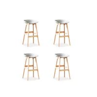 designetsamaison - lot de 4 chaises hautes grise - bera c-bera09