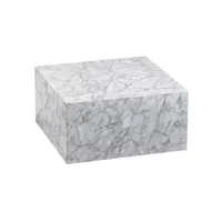 finebuy basse finebuy monobloc 60x30x60 cm brillant aspect marbre blanc  table de salon design cube carré  table d'appoint de salon en forme de cube