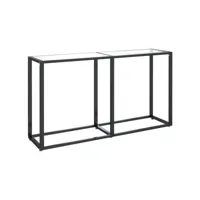 table console transparent 140x35x75,5 cm verre trempé