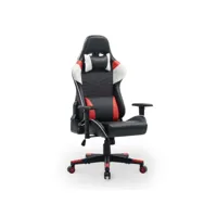 pierre - fauteuil de bureau gaming en simili cuir noir blanc et rouge pierre-noi-bla-rou