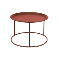 table d'appoint ronde - bout de canapé - métallique - 37,5xø56 cm ivar coloris rouge