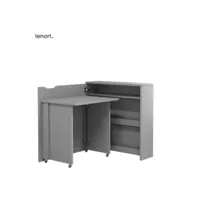 lenart bureau extensible avec rangement work concept slim cw02 l gauche 90 cm gris
