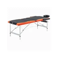 table de massage pliable 3 zones inox noir et orange helloshop26 02_0001823