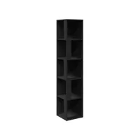 armoire d'angle, meuble de rangement noir 33x33x164,5 cm aggloméré pwfn31597