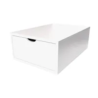 cube de rangement bois 75x50 cm + tiroir  blanc cube75t-lb