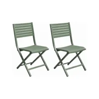 chaises pliantes en aluminium lucca (lot de 2) amande