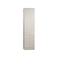 armoire polyvalente avec deux portes et un tiroir eucalyptus 46x34x h183 cm