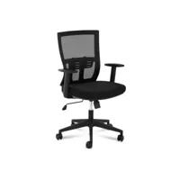 chaise siège fauteuil de bureau dossier en filet support lombaire 150 kg noir helloshop26 14_0000881