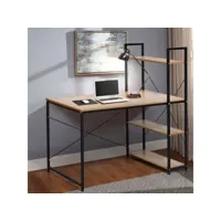 bureau industriel 120x60 en métal et acier avec étagères design minimaliste empire office24