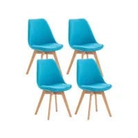 lot de 4 chaises de cuisine linares , turquoise/tissu