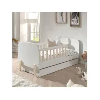 bodhi white - lit junior 70x140cm avec tiroir de lit