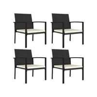 lot de 4 chaises  chaises de salle à manger chaise de jardin  résine tressée noir meuble pro frco94155