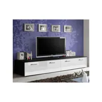 paris prix - meuble tv design duo 200cm blanc & noir