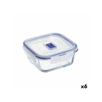 boîte à lunch hermétique luminarc pure box active 760 ml bicolore verre (6 unités)