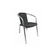 fauteuil bistrot modèle udine empilable noir -  - aluminium/textilène