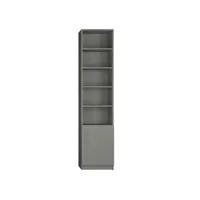 armoire de rangement avec grande niche + 1 petite porte coloris gris graphite mat largeur 50 cm 20100887749