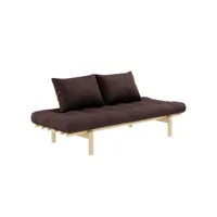 méridienne futon pace en pin coloris marron couchage 75*200 cm. 20100996252