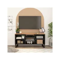 meuble tv，meuble de rangement，banc tv 100x33x46 cm bois d'acacia solide et d'ingénierie cmwi941030
